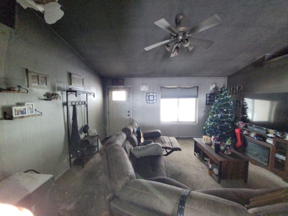 living room after fire